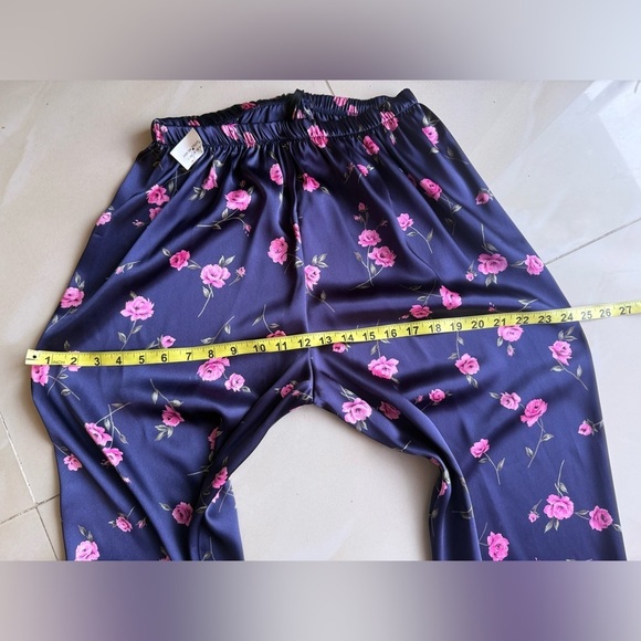 Floral Satin Pants pijama pant size M - Picture 14 of 16